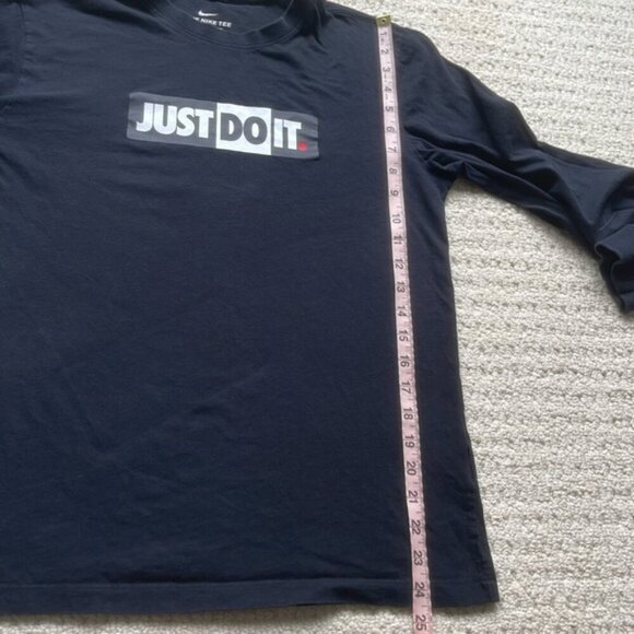 Nike Men’s Just Do It Crew Black Long Sleeved T-Shirt Size Small - Picture 10 of 12